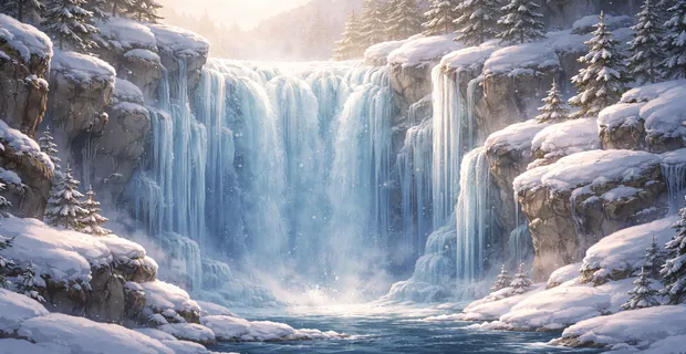 frozen waterfall